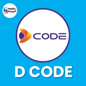 D Code Mobile brand logo on a blue background with D Code text below