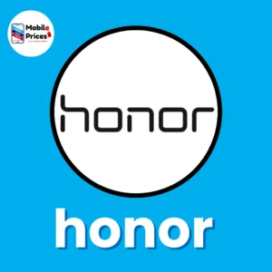 Honor Mobile brand logo on a blue background with honor text below