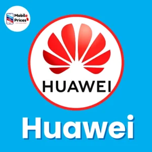 Huawei Mobile brand logo on a blue background with Huawei text below