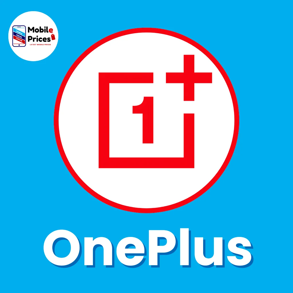 OnePlus Mobile brand logo on a blue background with OnePlus text below