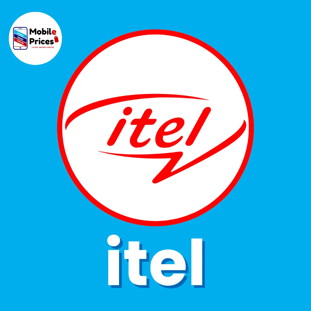 itel Mobile brand logo on a blue background with itel text below